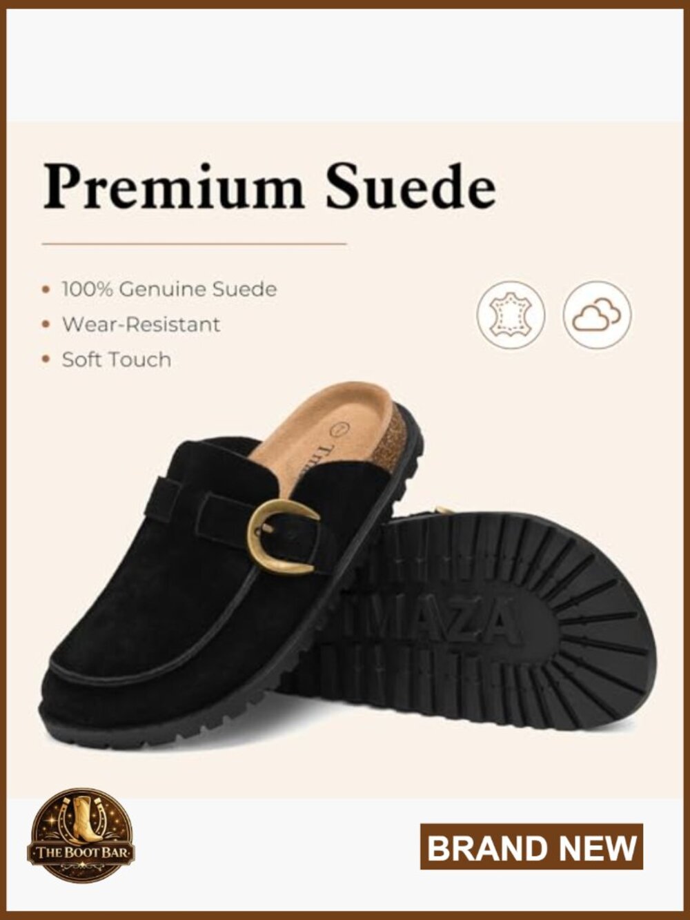 Genuine Suede Clogs Women Arch Support Slip On Mules Memory Foam Cork Footbed - Picture 6 of 6
